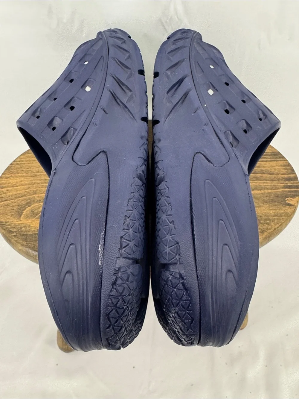 Hoka Mens ORA Recovery Slides Sandals in Navy w/ Light Blue, sz 10